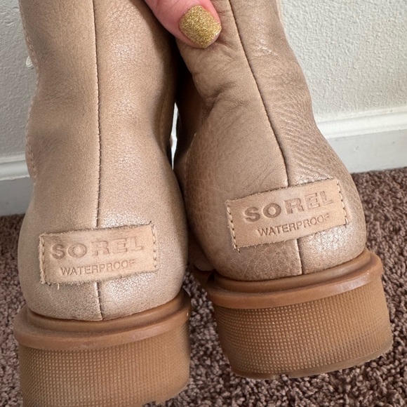 Sorel Phoenix Short Lace Lux Blush Boots Style Sheepskin Size 10 - Picture 6 of 10